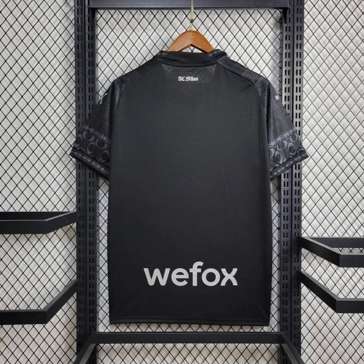 AC Milan x PLEASURES Black Jersey Fourth 23 24 Season